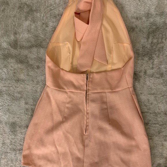 Peach colored sleeveless romper w/ open back - Picture 2 of 4